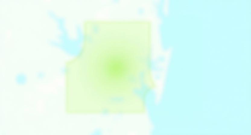 Map highlighting service coverage area in Wellington and Palm Beach County, Florida